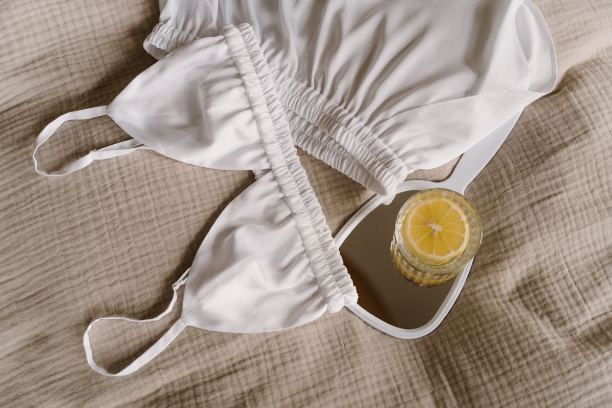 Soft white lingerie laid out, showing wire-free bra alternatives